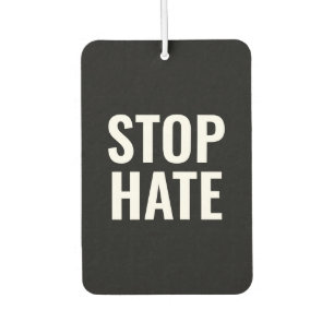 Stopp Hate, Schwarz-weißes Wegweiser Air Freshener Autolufterfrischer