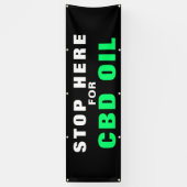 Stopp hier für CBD Öl kühne schwarze grüne Unterne Banner (Vertikal)