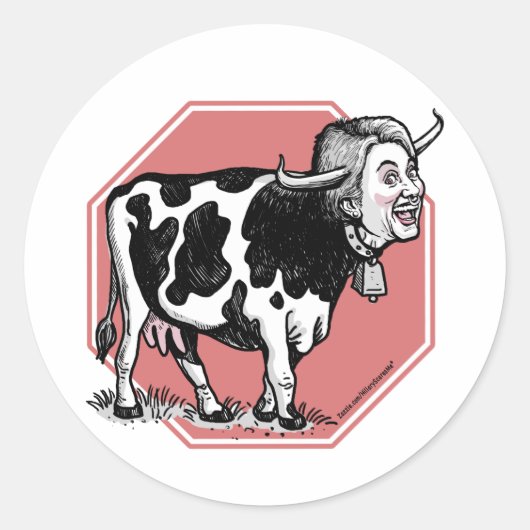 Stopp Hillary Mad Cow Anti-Hillary Sticker (Vorderseite)