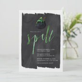 Stopp in für ein Zauber-Halloween-Party Einladung (Stehend Vorderseite)