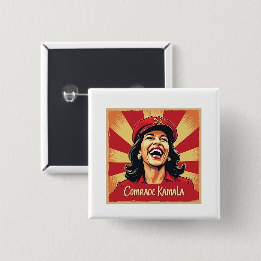 Stopp Kamunism Harris Walz 2024 Comrade Kamala Button (Vorne & Hinten)