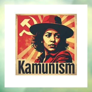 Stopp Kamunism Harris Walz 2024 Comrade Kamala Fensteraufkleber