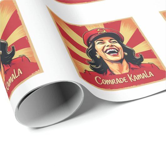 Stopp Kamunism Harris Walz 2024 Comrade Kamala Geschenkpapier (Rolleneckpunkt)