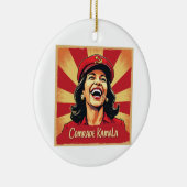 Stopp Kamunism Harris Walz 2024 Comrade Kamala Keramik Ornament (Rechts)