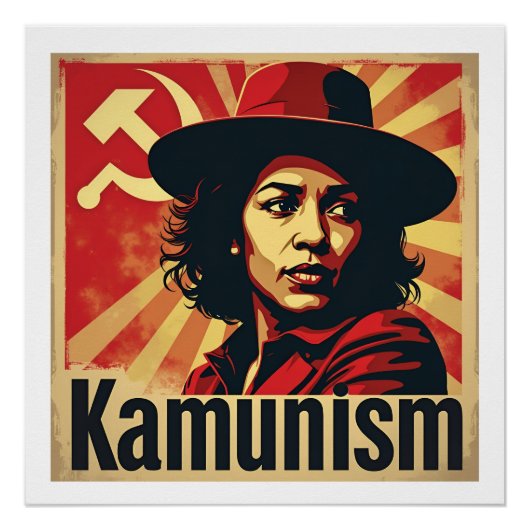 Stopp Kamunism Harris Walz 2024 Comrade Kamala Poster (Vorderseite)