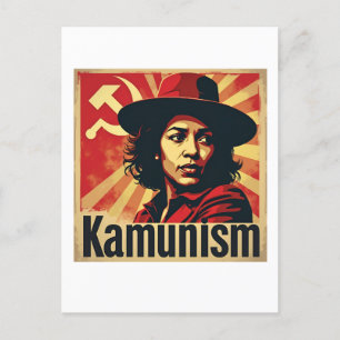 Stopp Kamunism Harris Walz 2024 Comrade Kamala Postkarte
