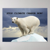 STOPP KLIMAWANDEL JETZT! Polar Bear Poster (Vorne)
