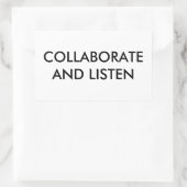 STOPP, KOLLEGE UND LISTE RECHTECKIGER AUFKLEBER (Tasche)