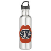 Stopp Lippen Edelstahlflasche (Vorderseite)