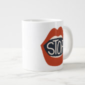 Stopp Lippen Jumbo-Tasse (Vorderseite Rechts)