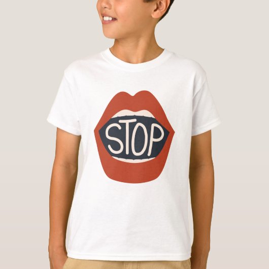 Stopp Lippen T-Shirt (Vorderseite)