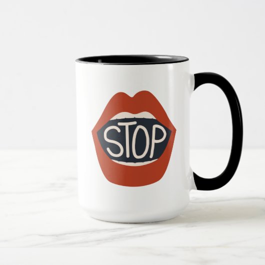 Stopp Lippen Tasse (Rechts)