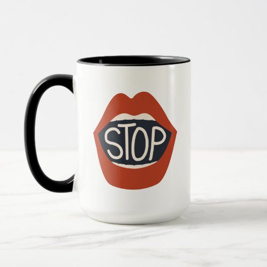 Stopp Lippen Tasse (Links)