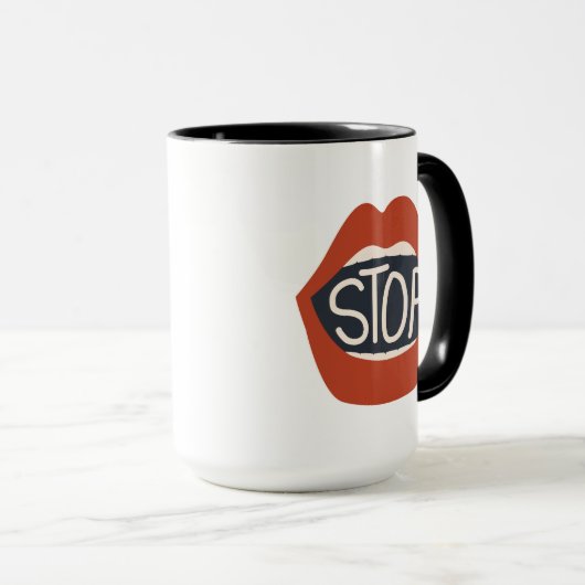 Stopp Lippen Tasse (VorderseiteRechts)
