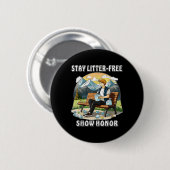 Stopp Littering Nature Protection Umwelt Pro Button (Vorne & Hinten)