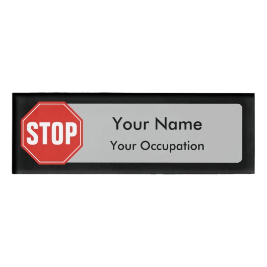 STOPP-Markierung Namenschild (Vorderseite)