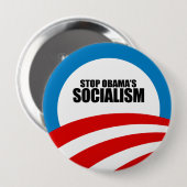 STOPP OBAMA SOZIALISMUS BUTTON (Vorne & Hinten)