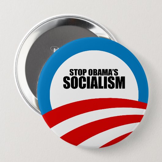 STOPP OBAMA SOZIALISMUS BUTTON (Vorne & Hinten)