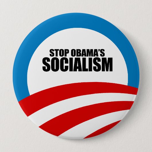 STOPP OBAMA SOZIALISMUS BUTTON (Vorderseite)