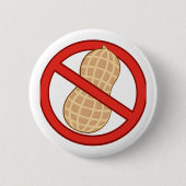 STOPP PEANUTS ALLERGISCHER CARTOON WARNSIGN GRAPHI BUTTON (Vorderseite)