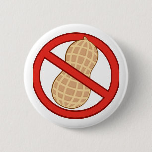 STOPP PEANUTS ALLERGISCHER CARTOON WARNSIGN GRAPHI BUTTON