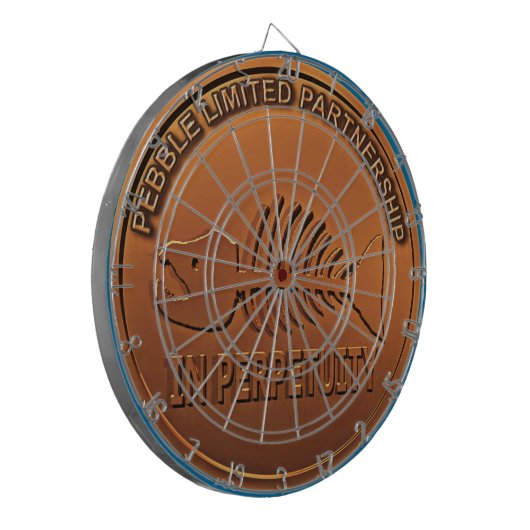 Stopp Pebble Mine - Pebble Mine Penny Dartscheibe (Vorderseite Links)