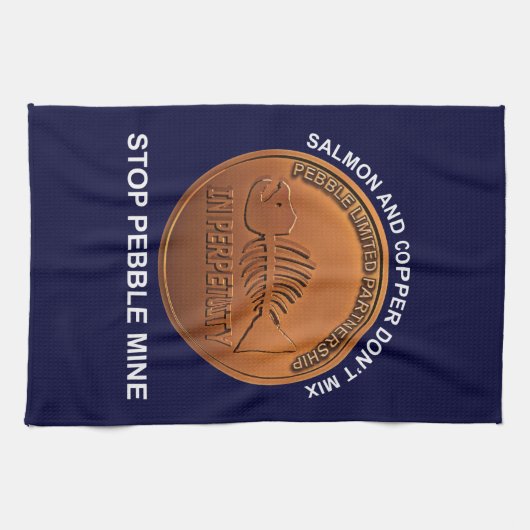 Stopp Pebble Mine - Pebble Mine Penny Handtuch (Horizontal)