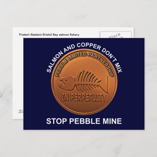 Stopp Pebble Mine - Pebble Mine Penny Postkarte (Vorne/Hinten)