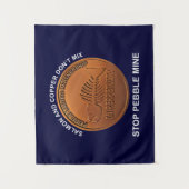 Stopp Pebble Mine - Pebble Mine Penny Wandteppich (Vorderseite)