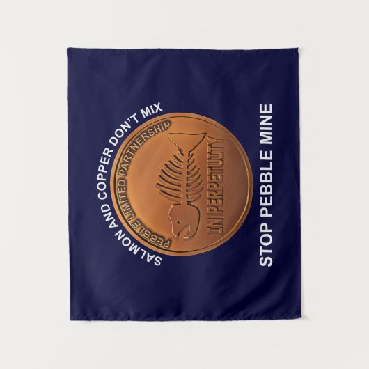 Stopp Pebble Mine - Pebble Mine Penny Wandteppich (Vorderseite)