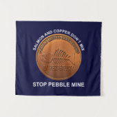 Stopp Pebble Mine - Pebble Mine Penny Wandteppich (Vorderseite (Horizontal))