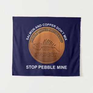 Stopp Pebble Mine - Pebble Mine Penny Wandteppich