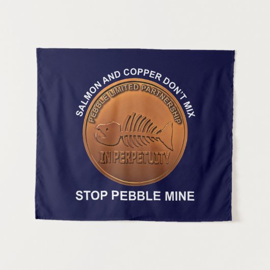 Stopp Pebble Mine - Pebble Mine Penny Wandteppich (Vorderseite (Horizontal))