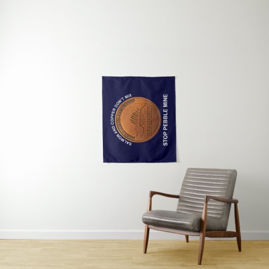 Stopp Pebble Mine - Pebble Mine Penny Wandteppich (Beispiel)