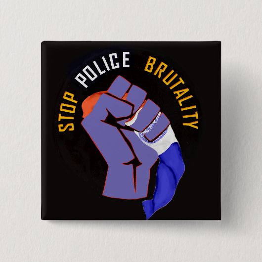 Stopp Police Brutality (Occupy Wall St. Style) Button (Vorderseite)