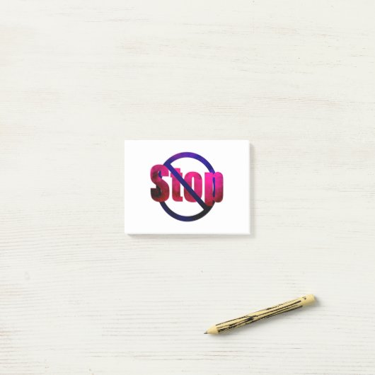Stopp Post-it Klebezettel (Auf Schreibtisch)