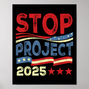Stopp Project 2025 Anti Trump USA Flagge Politisch Poster