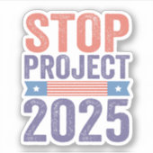 Stopp Project 2025 Trump American Patroitic Aufkleber (Vorderseite)