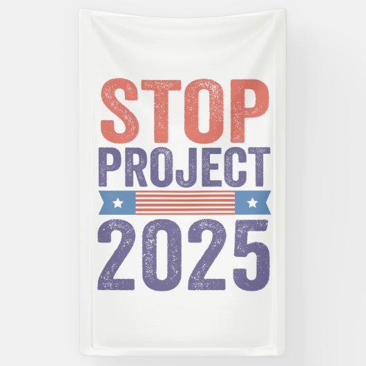 Stopp Project 2025 Trump American Patroitic Banner (Vertikal)