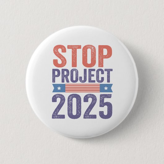 Stopp Project 2025 Trump American Patroitic Button (Vorderseite)