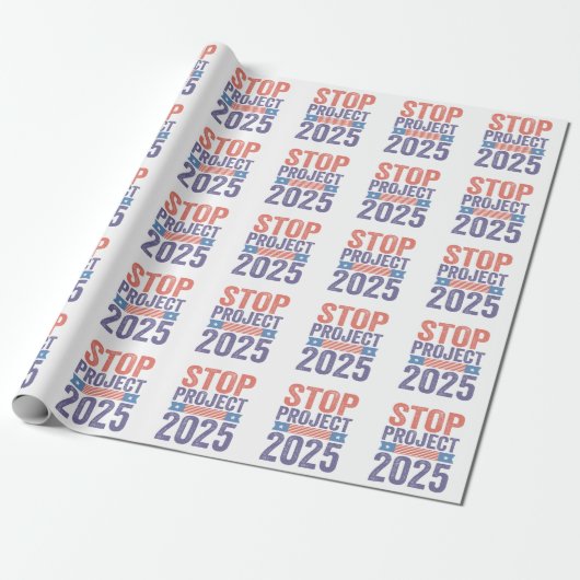 Stopp Project 2025 Trump American Patroitic Geschenkpapier (Ungerollt)