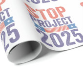 Stopp Project 2025 Trump American Patroitic Geschenkpapier (Rolleneckpunkt)