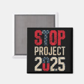 Stopp Project 2025 Trump Biden Vintag Magnet (Vorderseite/Rückseite)