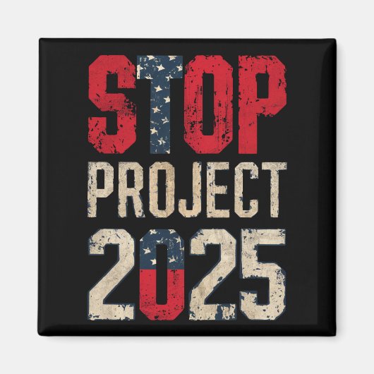 Stopp Project 2025 Trump Biden Vintag Magnet (Vorne)