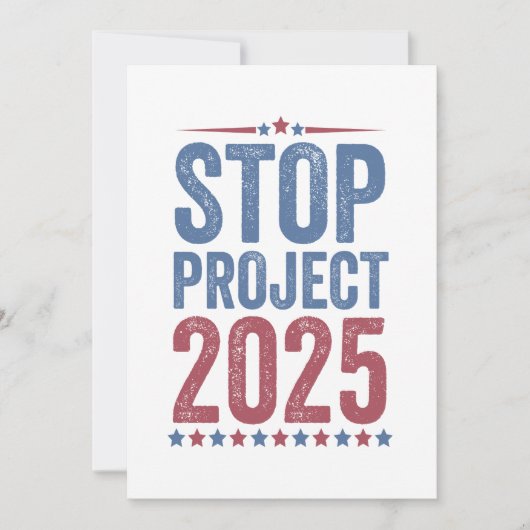 Stopp Project 2025 Trump Harris American Patroitic Einladung (Vorderseite)