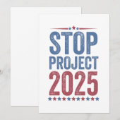 Stopp Project 2025 Trump Harris American Patroitic Einladung (Vorne/Hinten)