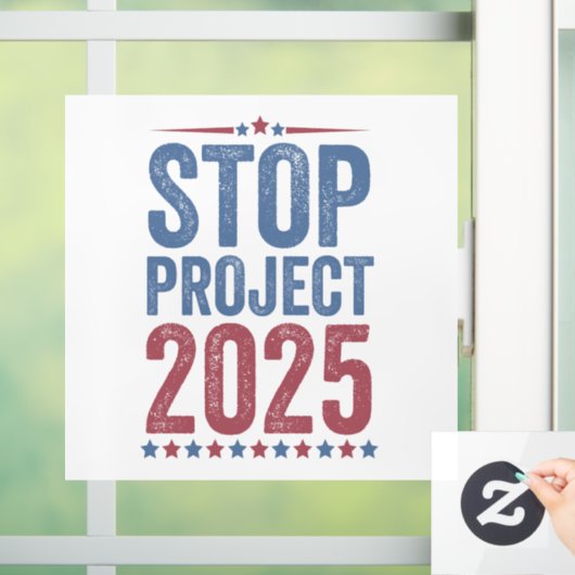 Stopp Project 2025 Trump Harris American Patroitic Fensteraufkleber (Zuhause)