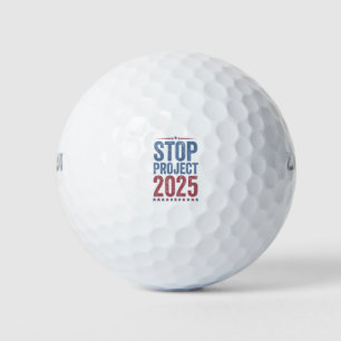 Stopp Project 2025 Trump Harris American Patroitic Golfball