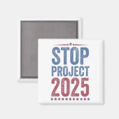 Stopp Project 2025 Trump Harris American Patroitic Magnet (Vorderseite/Rückseite)