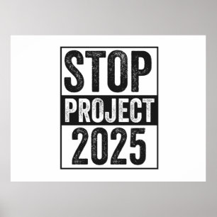 Stopp Project 2025 Trump Harris American Patroitic Poster